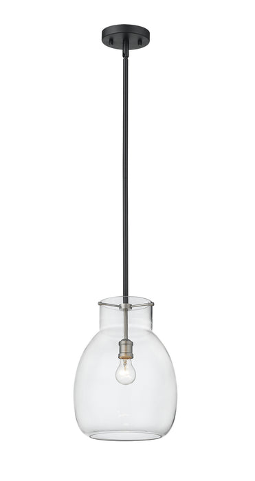 Z-Lite 476P-ROD-MB-BN One Light Pendant, Matte Black + Brushed Nickel