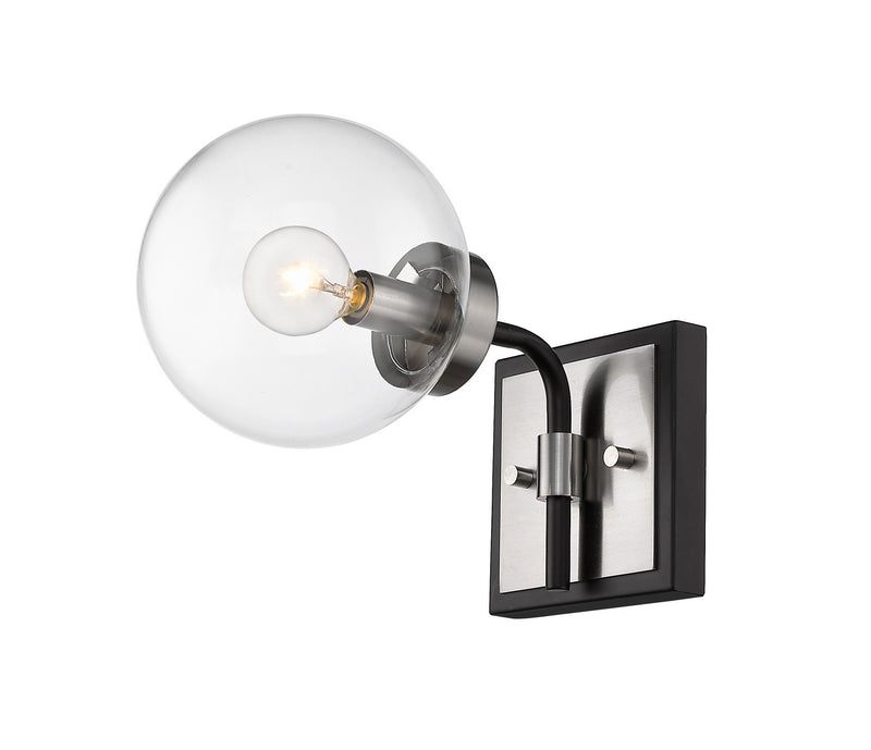 Z-Lite 477-1S-MB-BN One Light Wall Sconce, Matte Black + Brushed Nickel