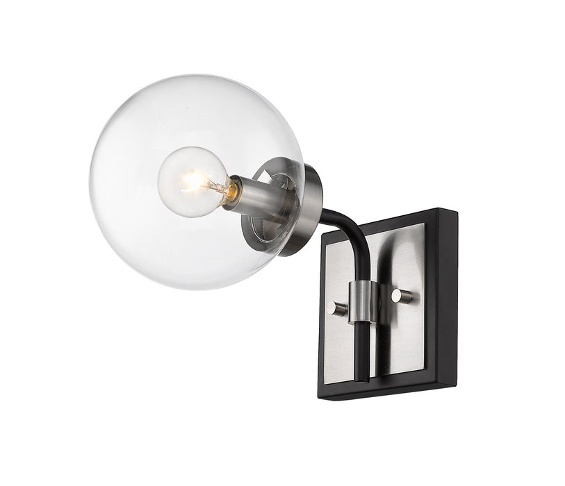 Z-Lite 477-1S-MB-BN One Light Wall Sconce, Matte Black + Brushed Nickel