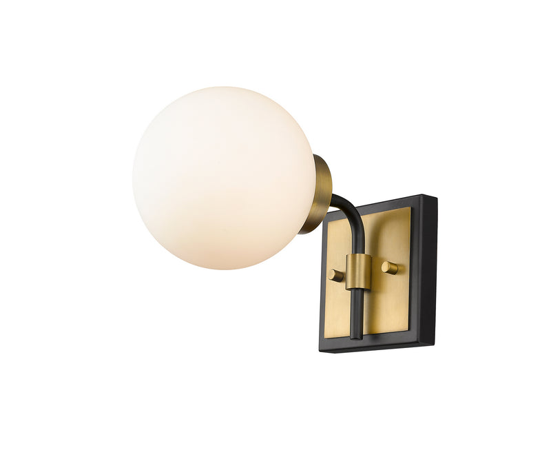 Z-Lite 477-1S-MB-OBR One Light Wall Sconce, Matte Black + Olde Brass