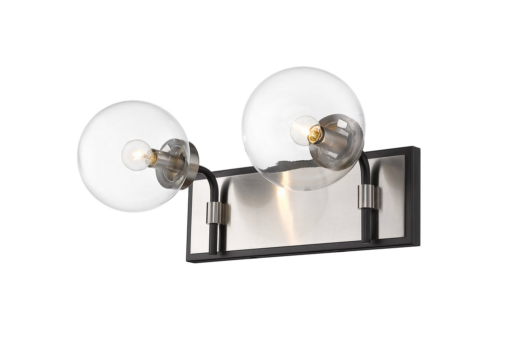Z-Lite 477-2V-MB-BN Two Light Vanity, Matte Black + Brushed Nickel
