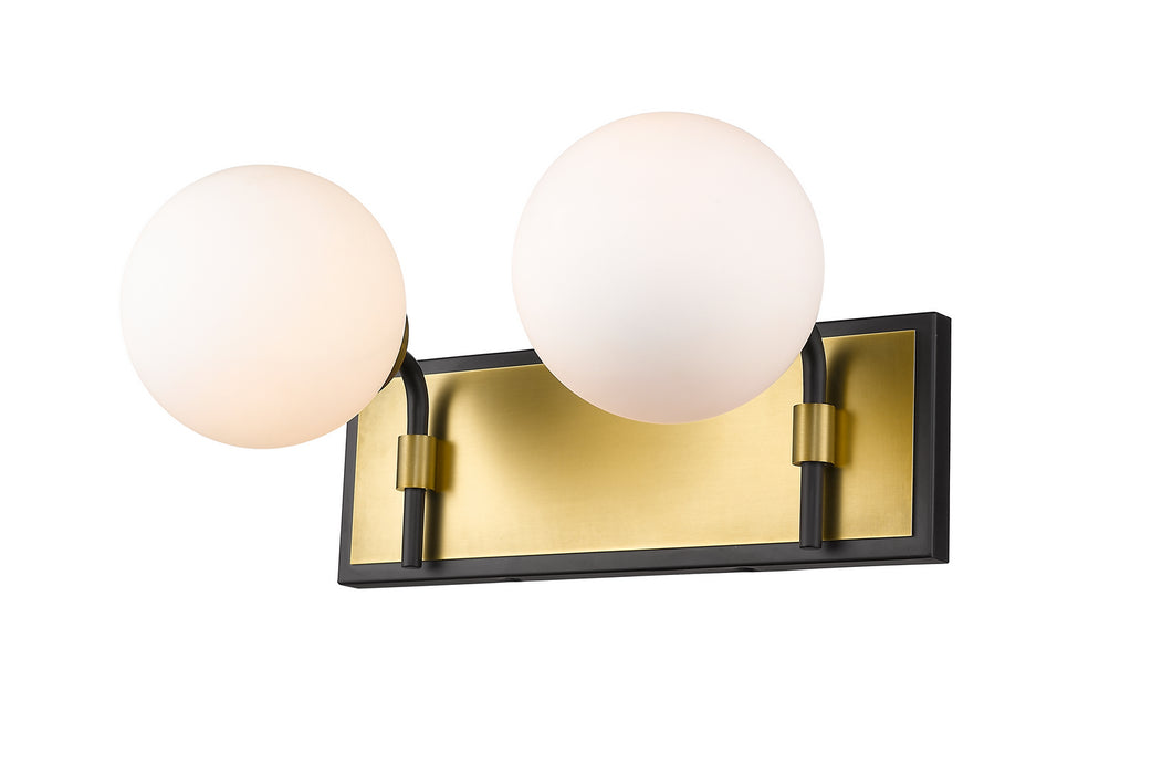 Z-Lite 477-2V-MB-OBR Two Light Vanity, Matte Black + Olde Brass