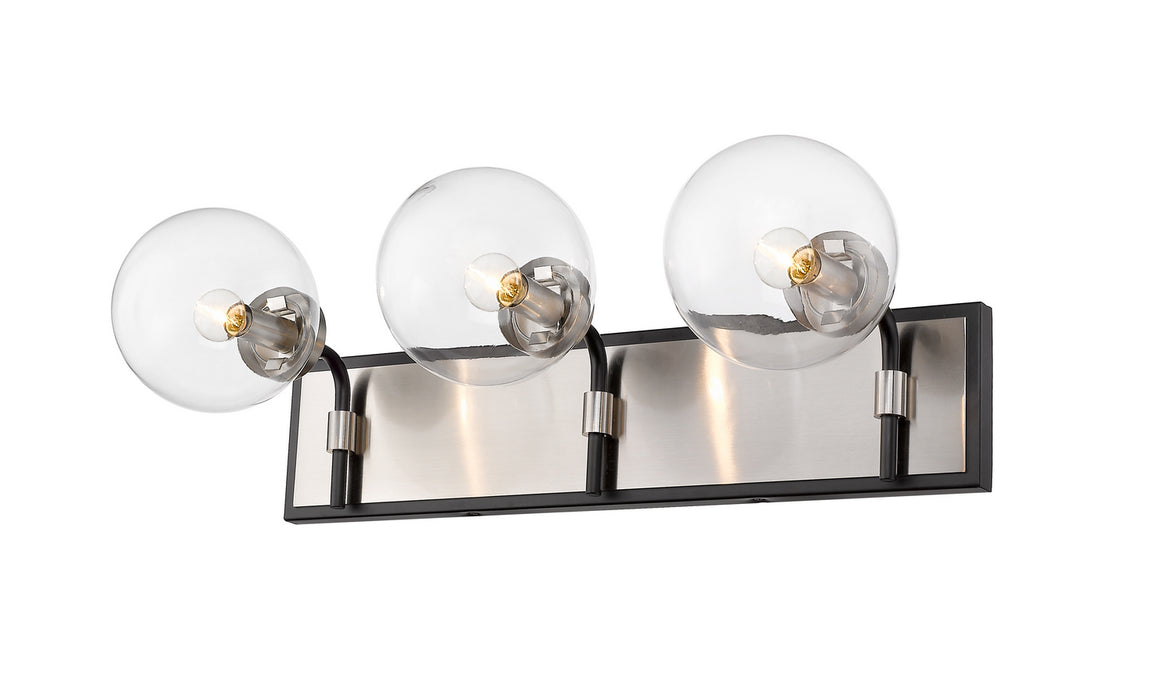Z-Lite 477-3V-MB-BN Three Light Vanity, Matte Black + Brushed Nickel
