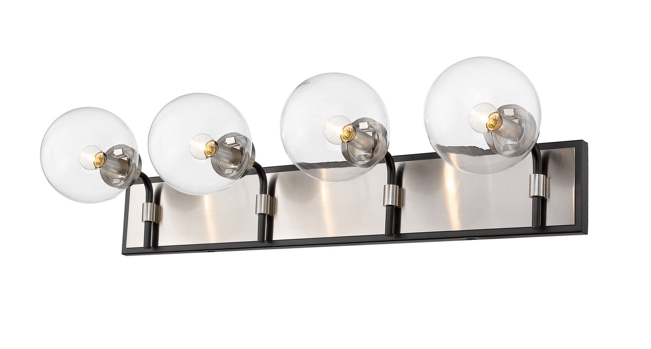 Z-Lite 477-4V-MB-BN Four Light Vanity, Matte Black + Brushed Nickel