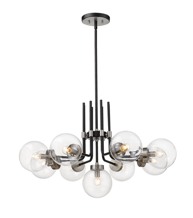 Z-Lite 477-9MB-BN Nine Light Chandelier, Matte Black + Brushed Nickel