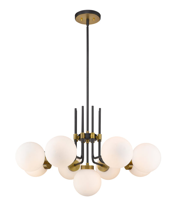 Z-Lite 477-9MB-OBR Nine Light Chandelier, Matte Black + Olde Brass