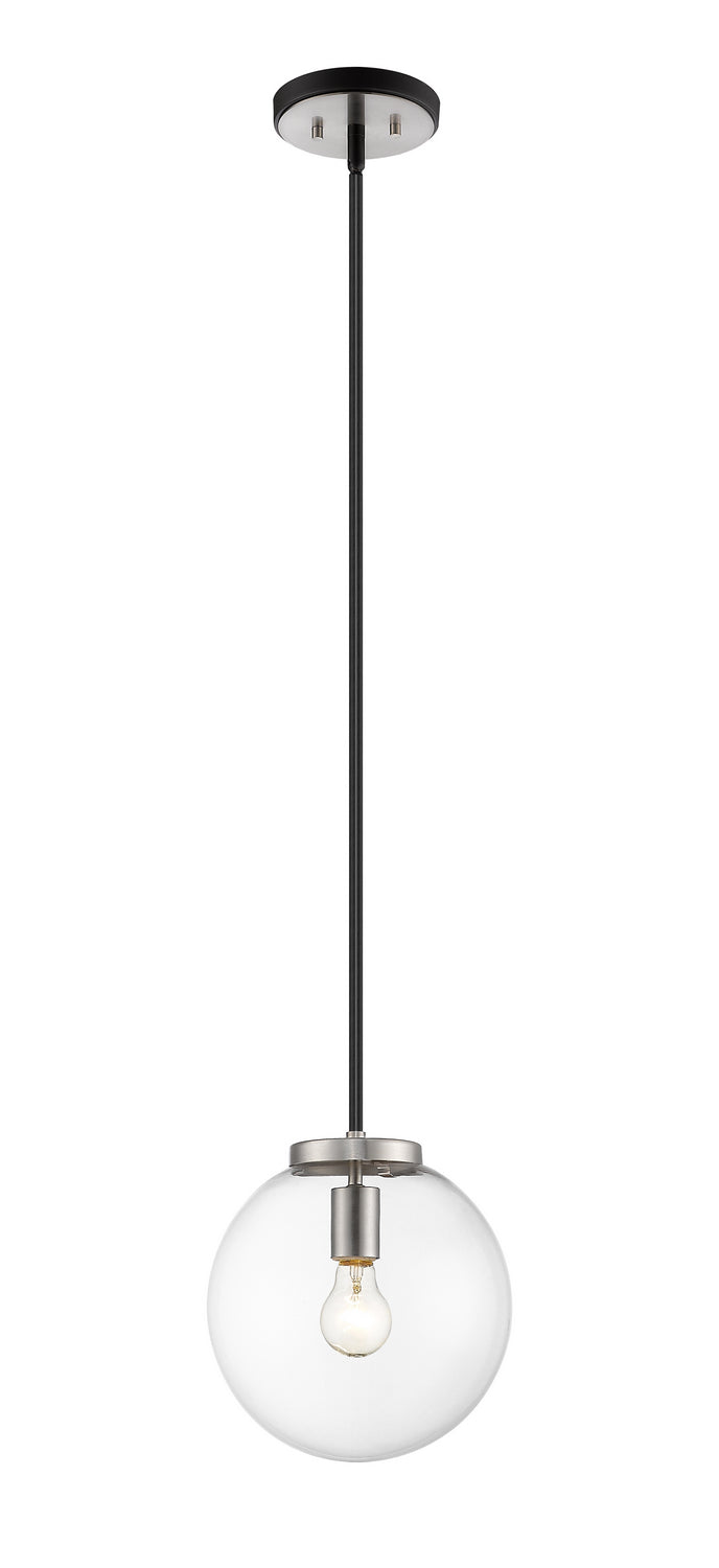 Z-Lite 477P10-MB-BN One Light Pendant, Matte Black + Brushed Nickel