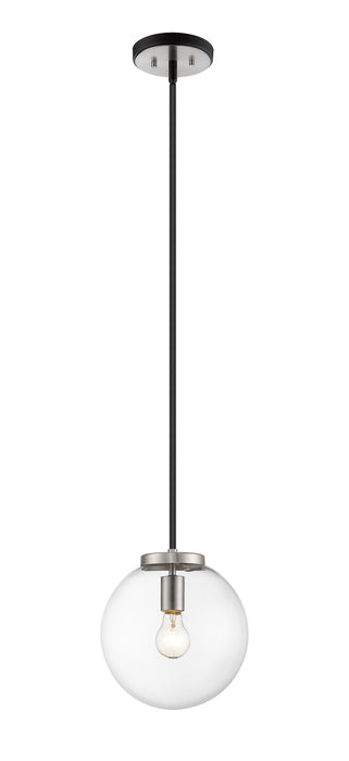 Z-Lite 477P10-MB-BN One Light Pendant, Matte Black + Brushed Nickel