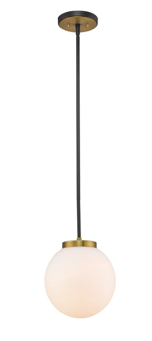Z-Lite 477P10-MB-OBR One Light Pendant, Matte Black + Olde Brass