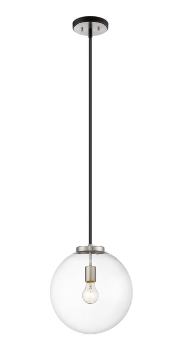 Z-Lite 477P14-MB-BN One Light Pendant, Matte Black / Brushed Nickel
