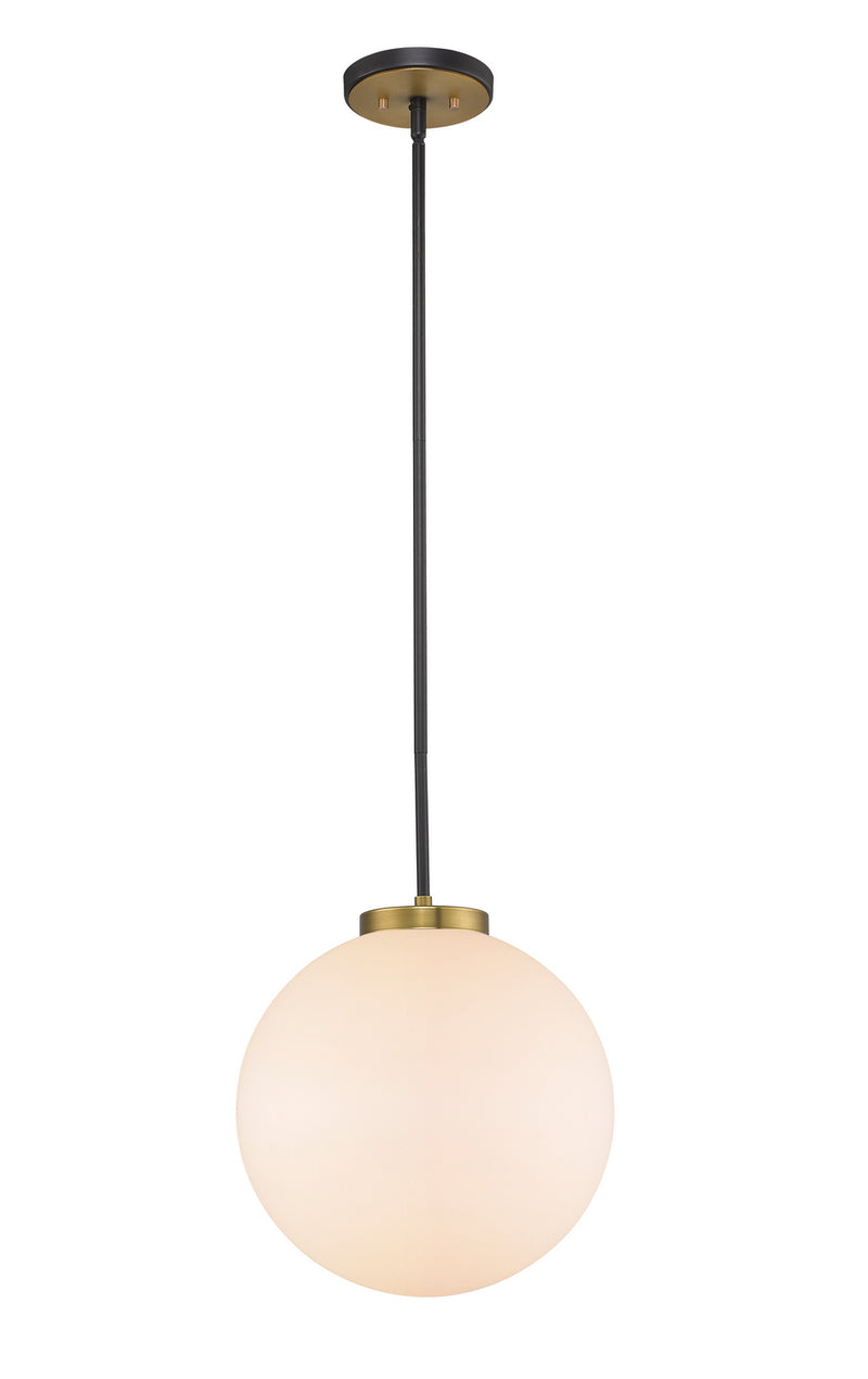 Z-Lite 477P14-MB-OBR One Light Pendant, Matte Black + Olde Brass