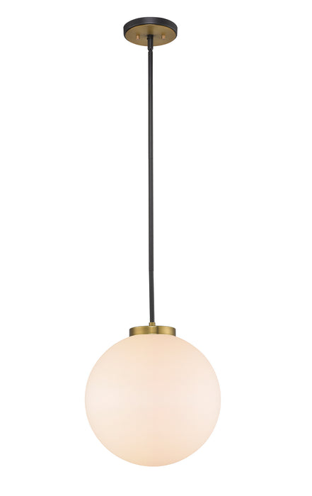 Z-Lite 477P14-MB-OBR One Light Pendant, Matte Black + Olde Brass