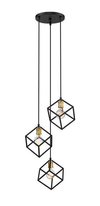 Z-Lite 478-3BRZ-OBR Three Light Chandelier, Bronze + Olde Brass