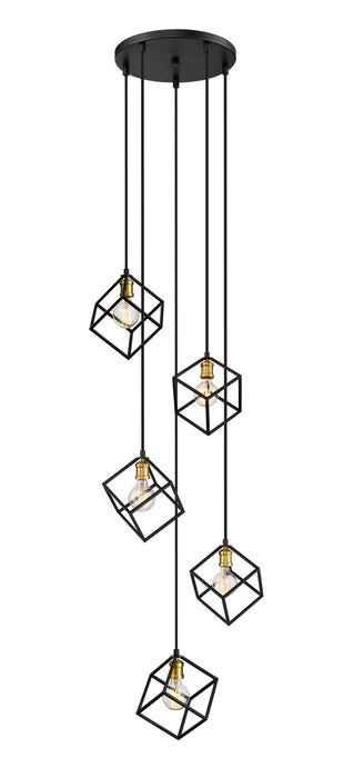 Z-Lite 478-5BRZ-OBR Five Light Chandelier, Bronze + Olde Brass