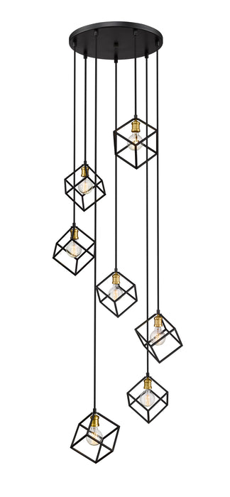 Z-Lite 478-7BRZ-OBR Seven Light Chandelier, Bronze + Olde Brass