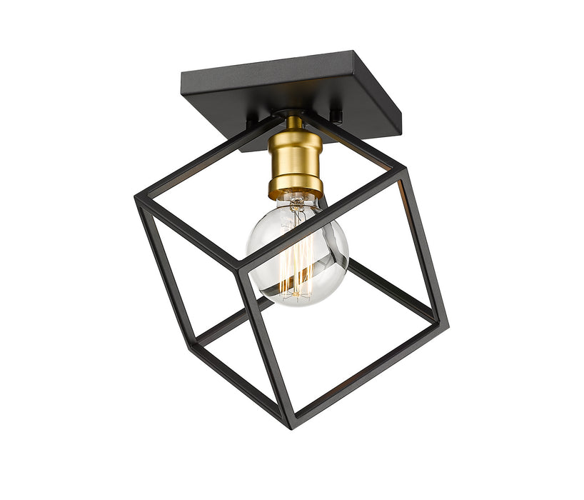 Z-Lite 478F-BRZ-OBR One Light Flush Mount, Bronze + Olde Brass