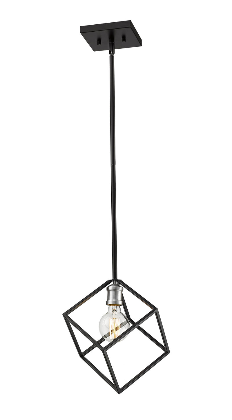 Z-Lite 478P11-MB-BN One Light Pendant, Matte Black + Brushed Nickel