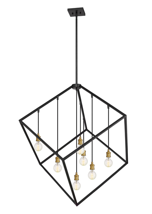 Z-Lite 478P44-BRZ-OBR Seven Light Chandelier, Bronze + Olde Brass