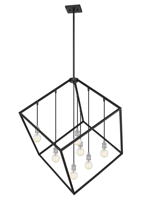 Z-Lite 478P44-MB-BN Seven Light Chandelier, Matte Black + Brushed Nickel