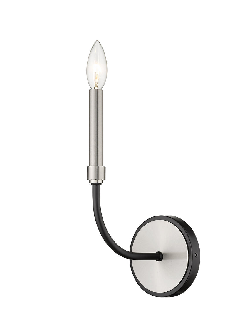 Z-Lite 479-1S-MB-BN One Light Wall Sconce, Matte Black + Brushed Nickel