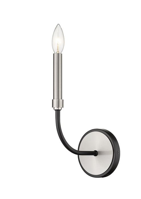 Z-Lite 479-1S-MB-BN One Light Wall Sconce, Matte Black + Brushed Nickel
