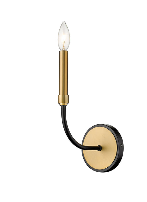 Z-Lite 479-1S-MB-OBR One Light Wall Sconce, Matte Black + Olde Brass