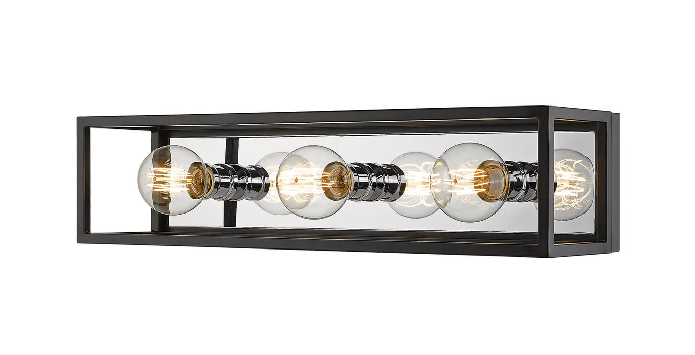 Z-Lite 480-3V-MB-CH Three Light Vanity, Matte Black + Chrome