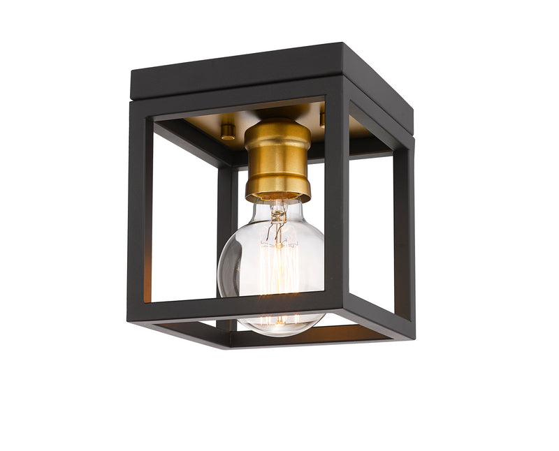 Z-Lite 480F1-BRZ-OBR One Light Flush Mount, Bronze + Olde Brass