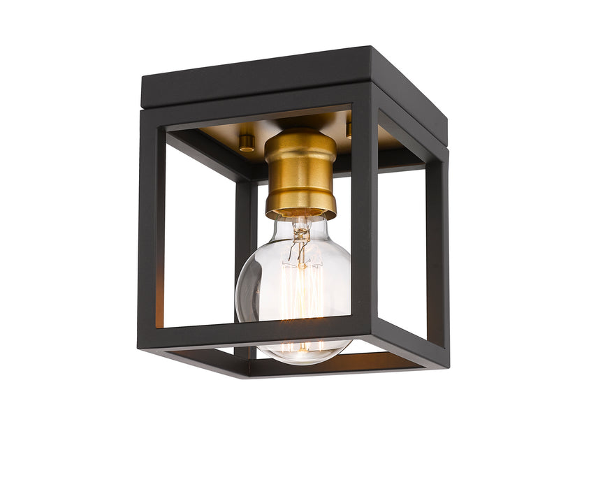 Z-Lite 480F1-BRZ-OBR One Light Flush Mount, Bronze + Olde Brass