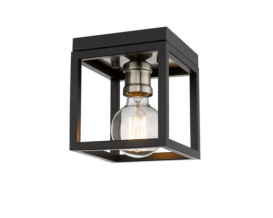 Z-Lite 480F1-MB-BN One Light Flush Mount, Matte Black + Brushed Nickel
