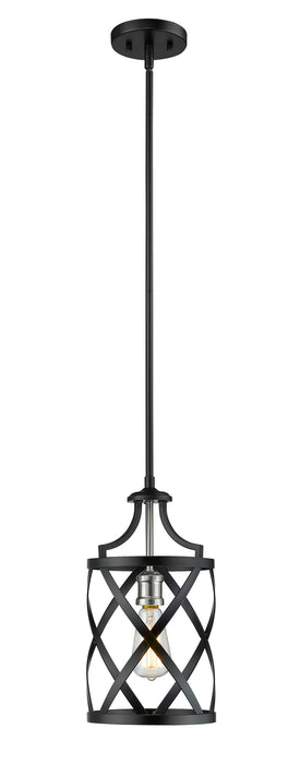 Z-Lite 481MP-MB-BN One Light Pendant, Matte Black + Brushed Nickel