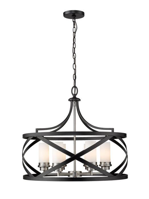 Z-Lite 481P24-MB-BN Six Light Chandelier, Matte Black + Brushed Nickel