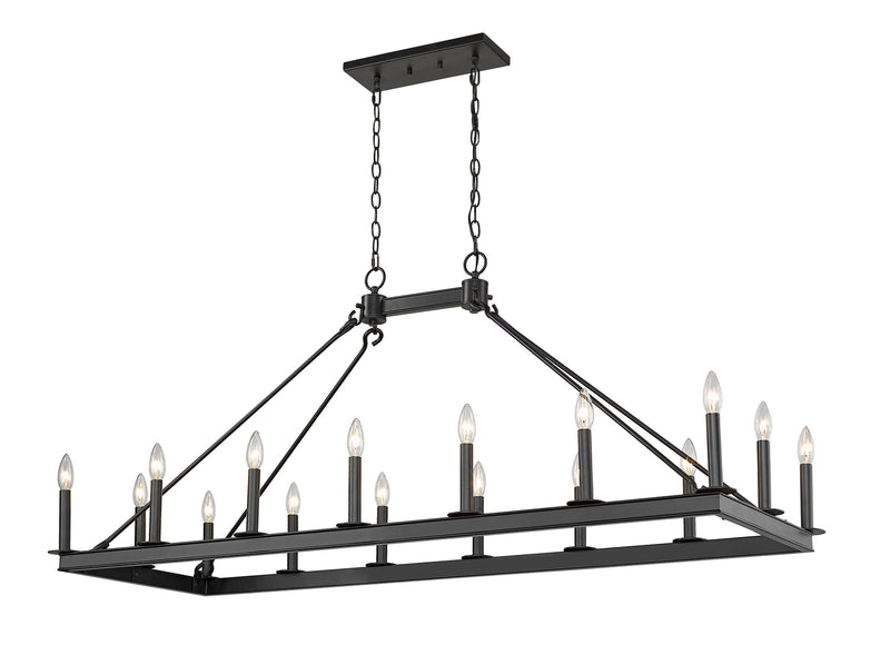 Z-Lite 482-16L-MB 16 Light Linear Chandelier, Matte Black
