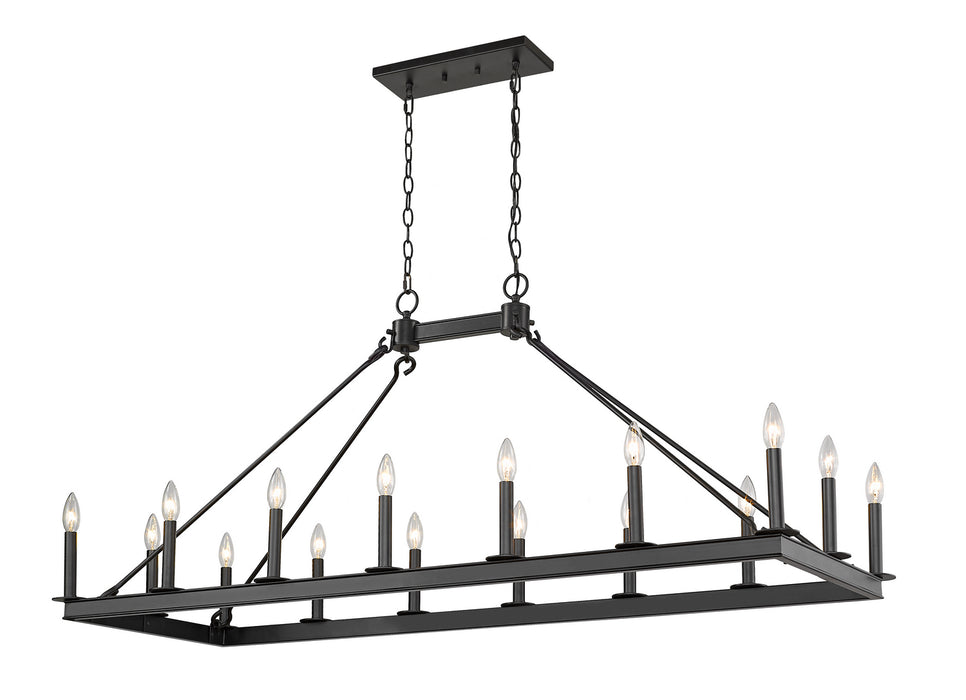 Z-Lite 482-16L-MB 16 Light Linear Chandelier, Matte Black