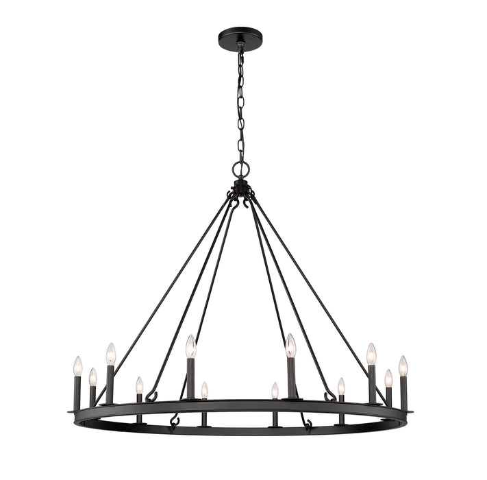 Z-Lite 482R-12MB 12 Light Chandelier, Matte Black