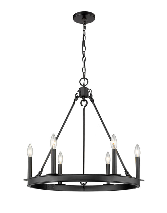 Z-Lite 482R-6MB Six Light Chandelier, Matte Black
