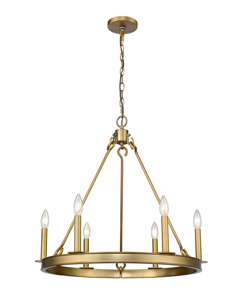 Z-Lite 482R-6OBR Six Light Chandelier, Olde Brass