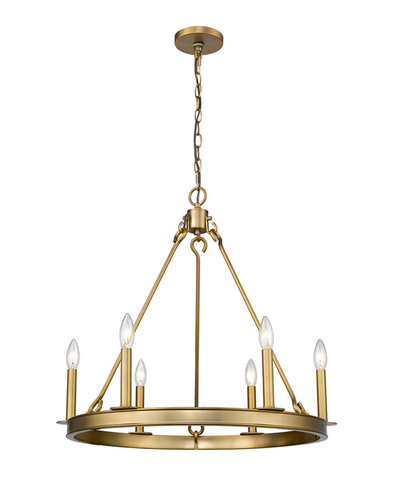 Z-Lite 482R-6OBR Six Light Chandelier, Olde Brass