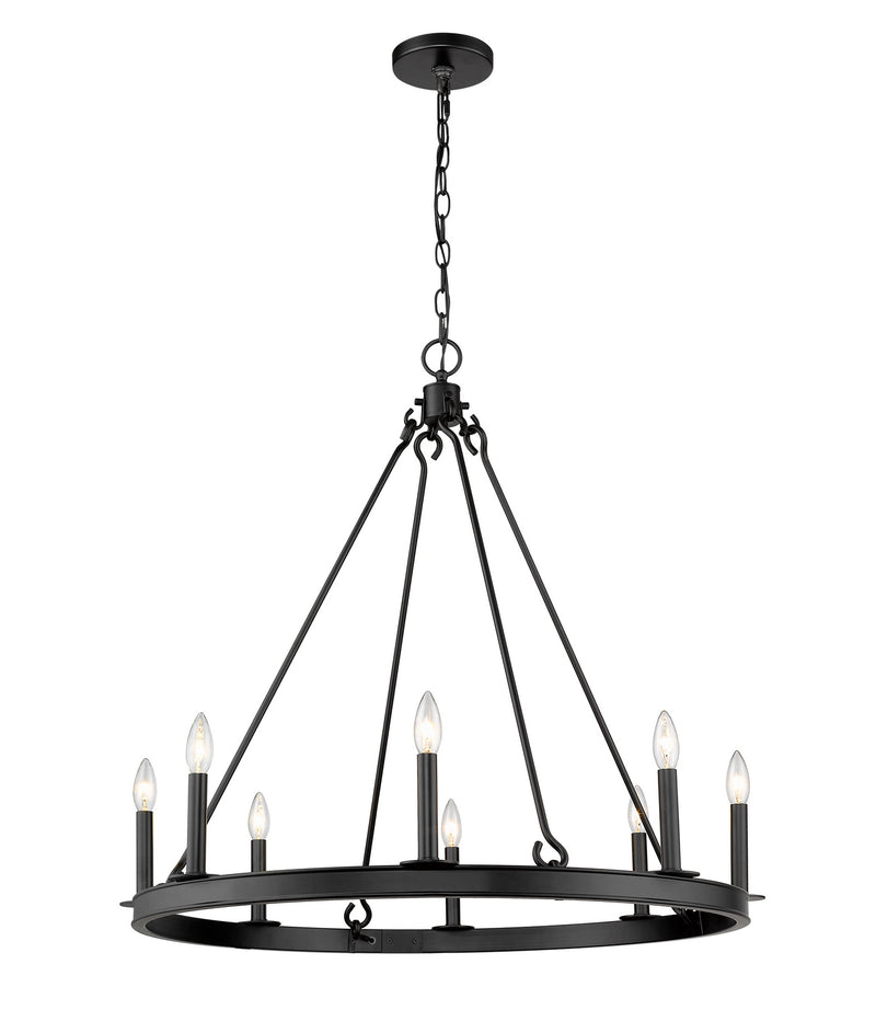 Z-Lite 482R-8MB Eight Light Chandelier, Matte Black