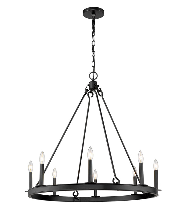Z-Lite 482R-8MB Eight Light Chandelier, Matte Black