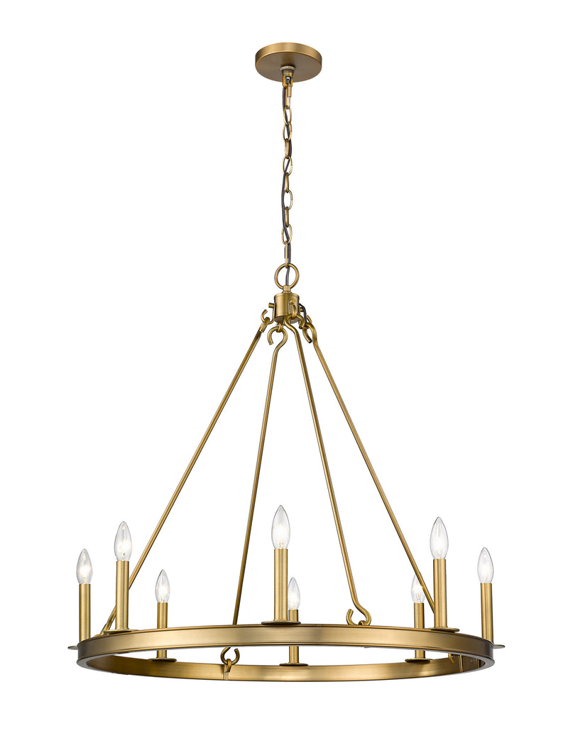 Z-Lite 482R-8OBR Eight Light Chandelier, Olde Brass