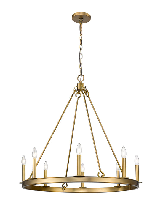 Z-Lite 482R-8OBR Eight Light Chandelier, Olde Brass