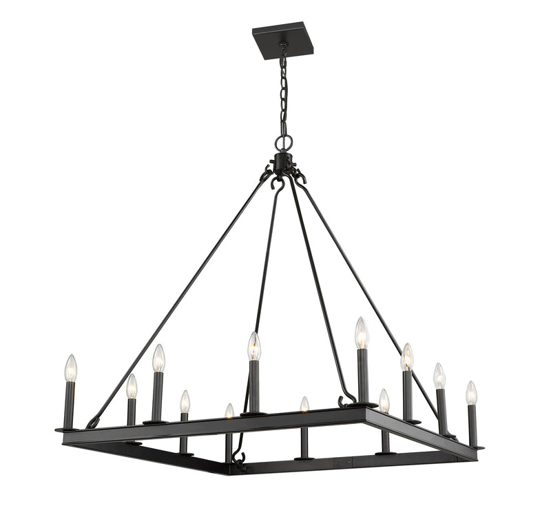 Z-Lite 482S-12MB 12 Light Chandelier, Matte Black