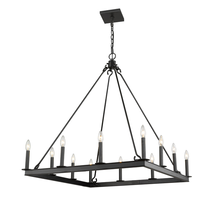 Z-Lite 482S-12MB 12 Light Chandelier, Matte Black