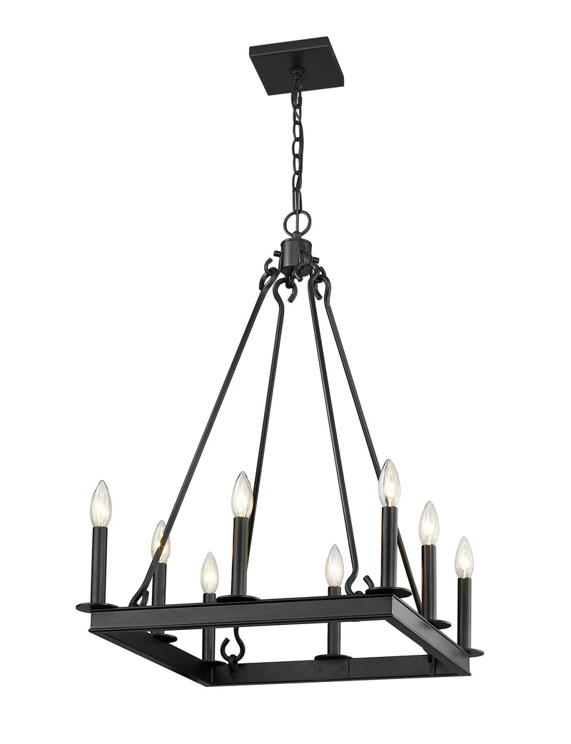 Z-Lite 482S-8-20MB Eight Light Chandelier, Matte Black
