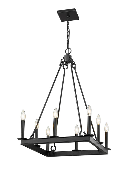 Z-Lite 482S-8-20MB Eight Light Chandelier, Matte Black