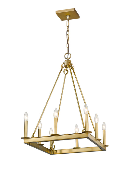 Z-Lite 482S-8-20OBR Eight Light Chandelier, Olde Brass