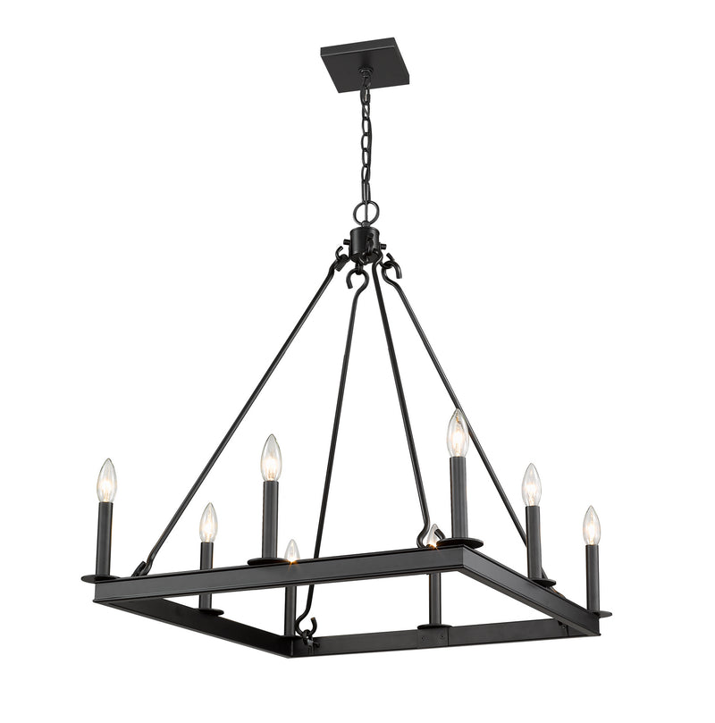 Z-Lite 482S-8-26MB Eight Light Chandelier, Matte Black