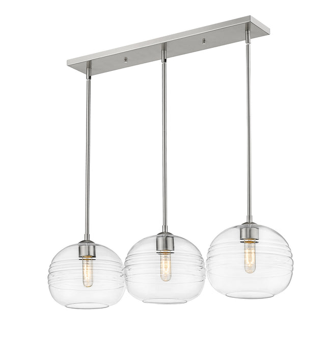 Z-Lite 486P10-3L-BN Three Light Linear Chandelier, Brushed Nickel
