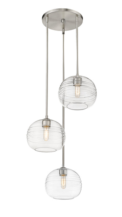 Z-Lite 486P10-3R-BN Three Light Chandelier, Brushed Nickel